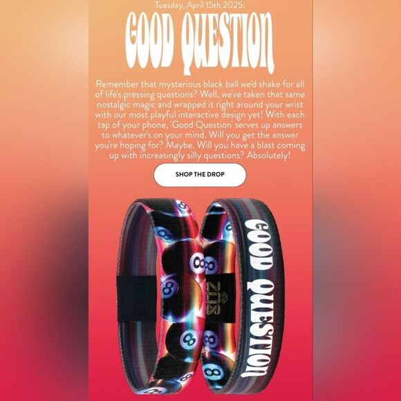 ZOX "GOOD QUESTION" #589 INTERACTIVE 8BALL App Excl NEW Collectible Wristband - Picture 16 of 16